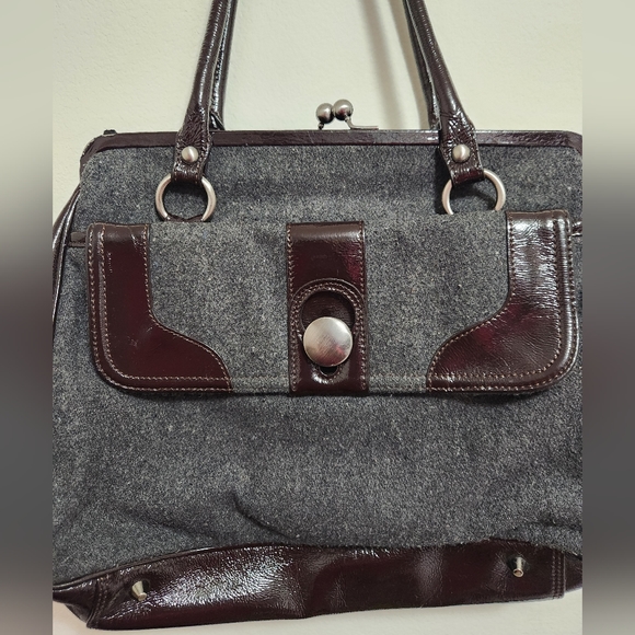 HOBO INTERNATIONAL Kiss Lock Wool Patent Leather Bag - Picture 7 of 7